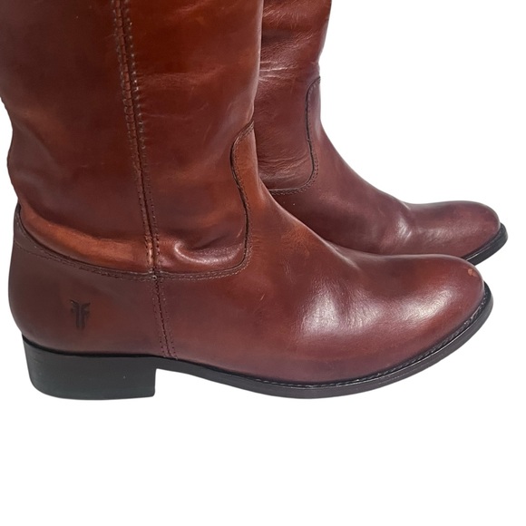 FRYE Melissa Button Leather Riding Boots – Cognac Brown – Size 6.5B - Picture 5 of 15